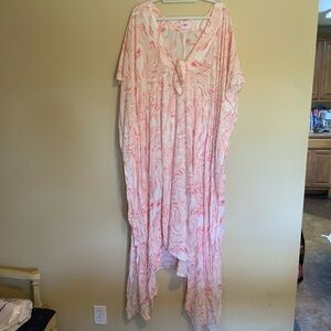 Buddy Love tie dye watercolor asymmetrical hem oversized caftan